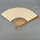 Vintage Asian Folding Hand Fan Painted Floral Paper Fan Wood Bamboo Ribs