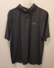 New W tag Men s Under Armour Golf Polo Shirt  Size Large Black Stripe  Upf 50