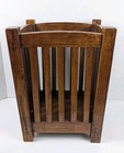 Vintage Arts And Craft Mission Style Wood Wastebasket umbrella Rack 15 5  Tall