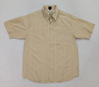 O neill Men s Shirt Size M Beige Striped Western Short Sleeve Button-up