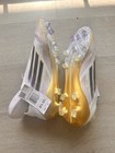 Adidas Men s F50 Elite Laceless Fg White black gold Size 9 5