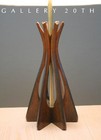 Fab  Mid Century Danish Modern Modeline Sculptural Table Lamp  50s 60s Wood Vtg