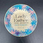 Vintage Lady Esther Rose Brunette Face Powder Box 1960s Empty Display Vanity