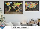 Two Scratch-off Maps  World Map 17x24    Usa Map - Deluxe Travel Posters - Co