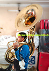 Tuba Sousaphone Big 25  Bell In Gold Polish Of Pure Brass   Free Case  free Ship