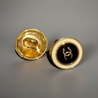 Chanel Buttons Classic 2pc  Gold Black  12mm