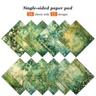 Green Scrapbook Paper Pad 6 X 6 In- 24 Sheets Forest 6 X 6 Inches 