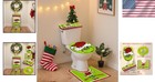 Christmas Decorations Grinch Toilet Seat Cover Rug Set Bathroom Xmas Decor