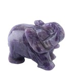Natural Dream Amethyst Crystal Elephant Quartz Stone Carved Animal Decor Healing