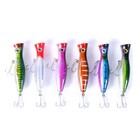 6pcs Popper Fishing Lures Set 3d Eyes Bait Topwater Fishing Bait 40g