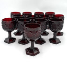 Multiple - Vintage Avon 1876 Cape Cod Ruby Red Large Water Goblets  6     Embossed