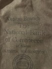 Vintage National Bank Money Bag Coin Seattle Olympia Washington Deposit Capital   