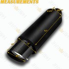 Universal 4  Slant Carbon Tip 2 5  Inlet Black T-304 Racing Exhaust Muffler