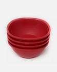 Tupperware Legacy Pinch Cereal Soup Bowls 1   Cups Set Of 4 Red New