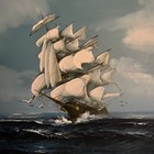 Hewitt Jackson Oil Painting Ship Nautical Art Framed 44x32 W  Artist   s Handprint