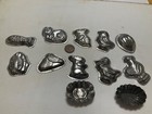12 Antique Small Tin Chocolate Candy Molds
