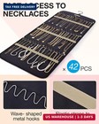Hanging Jewelry Organizer Storage Roll With Hanger Metal Hooks Double-sided Jewe