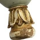 Vtg Italian Tole Egg Finials Gold Gilt Patina 7  Neoclassical Decor Pair