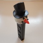 Vintage Pez Dispenser Snowman No Feet Black Stem White Head Yugoslavia