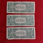 Lot Of 3 1957-b  1 One Dollar Silver Certificate Notes Bills Circulated  4