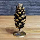 Vintage Metal Christmas Pinecone Candle Holder Xmas Handcrafted Decor Gift 7  