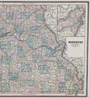 1887 Missouri Map Original   12x9   Townships Railroads County Lines
