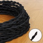 25ft Fabric Cloth Covered Lamp Twisted Wire prunlla Vintage 18 2 25ft  Black 
