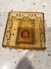 Fenton Honey Bee Honeycomb Golden Amber Glass Square Bee Box Lidded