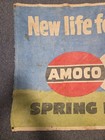 Vintage Amoco  spring Lubricants  Cloth Service Station Advertising Banner 50s