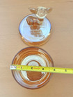 Vintage Jeanette Marigold Carnival Glass Deer Fawn Trinket Powder Dish Jar