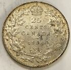 Canada 1934 25 Cents Quarter Silver Coin - About Extra Fine