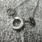 Vintage Bead Chain Necklace W three Circular Pendants