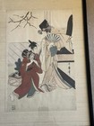 Vintage Antique Japanese Woodblock Print Kitagawa Utamaro Signed W Bird Stamp