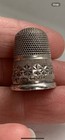 Vintage English Sterling Silver Thimble Hallmarks Engraving Etched Snowflakes