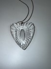 Waterford Crystal Heart Pendant With Original Box Sterling Bail Cut Crystal