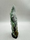 Vintage Chinese Carved Jade Kwan Yin Figurine     Green Brown Stone 6   