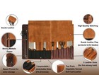 Full Grain Leather Chef Knife Roll Bag   Handmade Cowhide 10-slot Professional