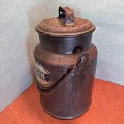 Elgin 4 Quart Metal Milk Can Wi Wire Handle  Cover   Label  Ma Seal  Pa Approved