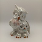 Vintage Ceramic Luster Owl Night Light Lamp