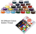 100pcs Sewing Thread Tools Kit 64 Rolls Machine Thread Spools And Sewing Bobbins