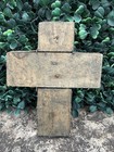 Vintage Mexican Folk Art Milagros Wood Cross From Mexico  Not Signed