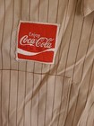 Vintage Coca Cola Uniform Pinstripe Button Down Shirt  Size Large 