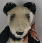 Vintage Steiff Mohair Panda Bear 22cm 1950s Articulated Glass Eyes Silver Button
