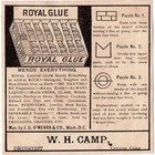 Royal Glue Trade Card C1890 President Cleveland o meara Co puzzles On Back