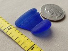 Genuine Beach Sea Glass Surf Tumbled Cobalt Blue Neck Lip Frosted Pendant V01