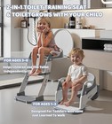 2-in-1 Toddler Potty Training Toilet Seat With Step Stool Ladder     Grey