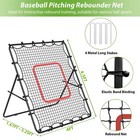 Baseball Rebounder Net  Portable Bounce Back Trainer For 4ftx4 5ft  Black