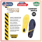 Copper Fit Unisex Comfort Work Insoles Arch Support Shoe Inserts