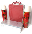 Vintage Double Thermos Set Vintage Bag Metal Sandwich Box Complete Lunch Case