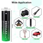 2 Pack 3 7 Volt 18650 Rechargeable Battery 9900mah Battery Button Top Li-ion Bat